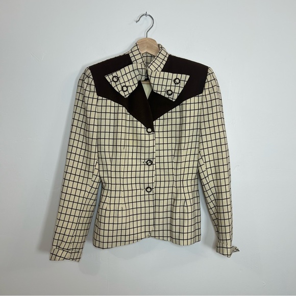 Vintage grid print blazer - Picture 2 of 4